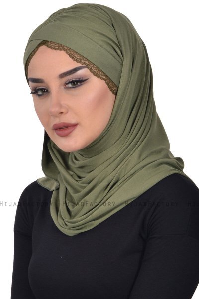 Filippa - Hijab De Algodón Práctico Caqui - Ayse Turban