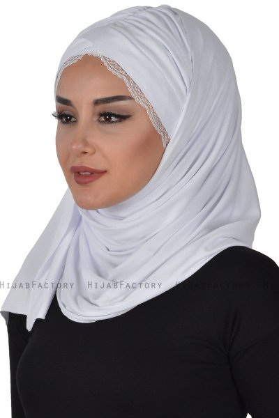 Filippa - Hijab De Algodón Práctico Blanco - Ayse Turban