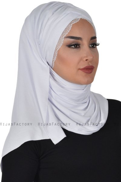 Filippa - Hijab De Algodón Práctico Blanco - Ayse Turban