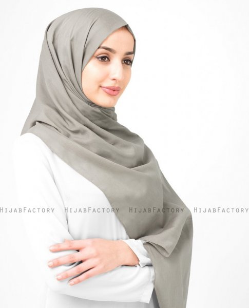 Fungi - Taupe Bomull Voile Hijab Sjal InEssence Ayisah 5TA48b