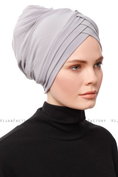Gamze - Turbante Gris Claro