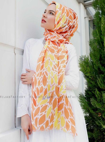 Gemila - Hijab Estampado Naranja - Sal Evi