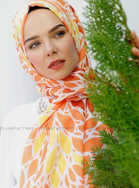 Gemila - Hijab Estampado Naranja - Sal Evi
