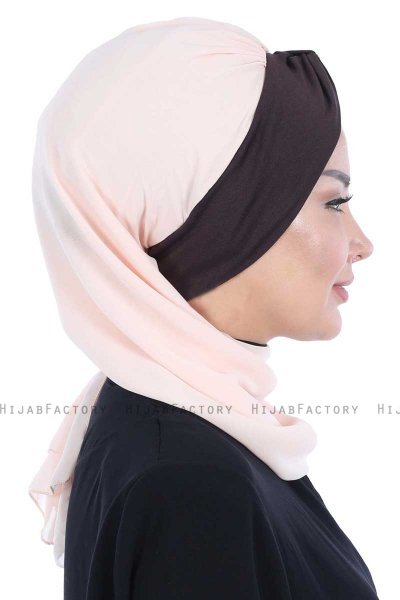 Gill - Hijab Práctico Beige & Marrón