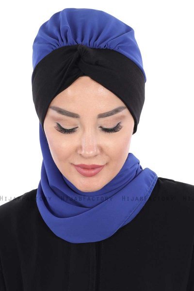 Gill - Hijab Práctico Azul & Negro