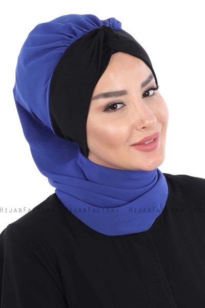 Gill - Hijab Práctico Azul & Negro