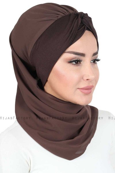 Gill - Hijab Práctico Marrón & Marrón
