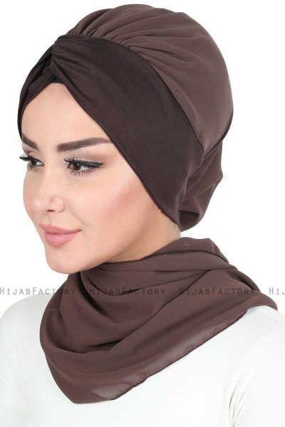 Gill - Hijab Práctico Marrón & Marrón