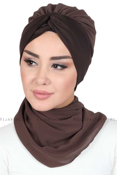 Gill - Hijab Práctico Marrón & Marrón