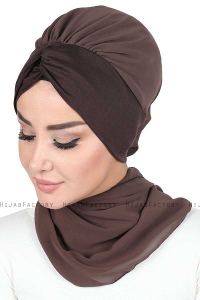 Gill - Hijab Práctico Marrón & Marrón