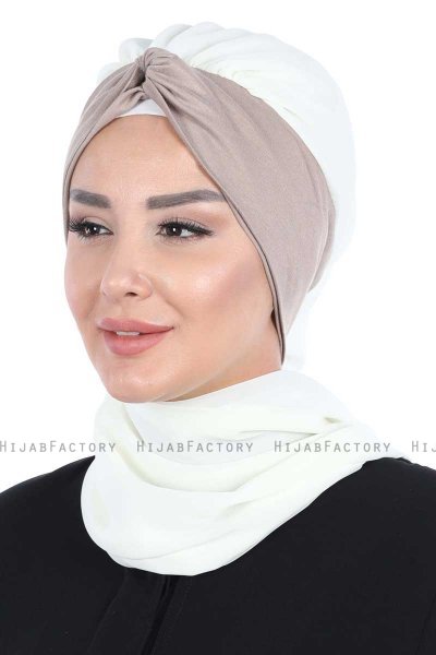 Gill - Hijab Práctico Crema & Taupe