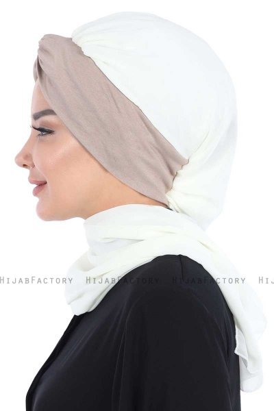 Gill - Hijab Práctico Crema & Taupe