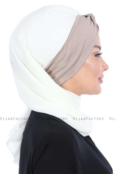 Gill - Hijab Práctico Crema & Taupe