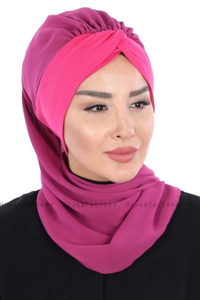 Gill - Hijab Práctico Fucsia & Fucsia