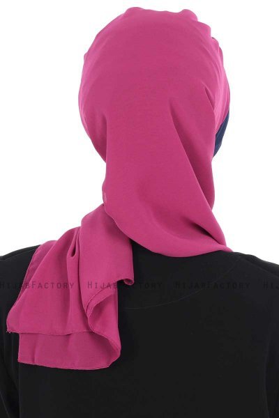 Gill - Hijab Práctico Fucsia & Azul Marino