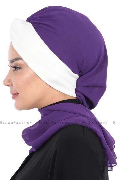Gill - Hijab Práctico Púrpura & Crema