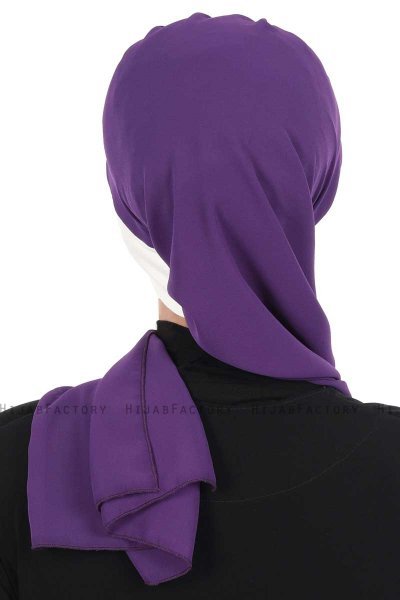 Gill - Hijab Práctico Púrpura & Crema