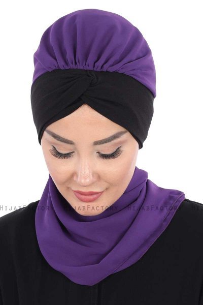 Gill - Hijab Práctico Púrpura & Negro