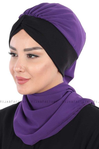 Gill - Hijab Práctico Púrpura & Negro