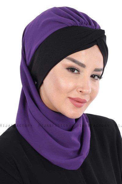Gill - Hijab Práctico Púrpura & Negro