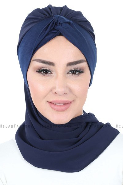 Gill - Hijab Práctico Azul Marino & Azul Marino