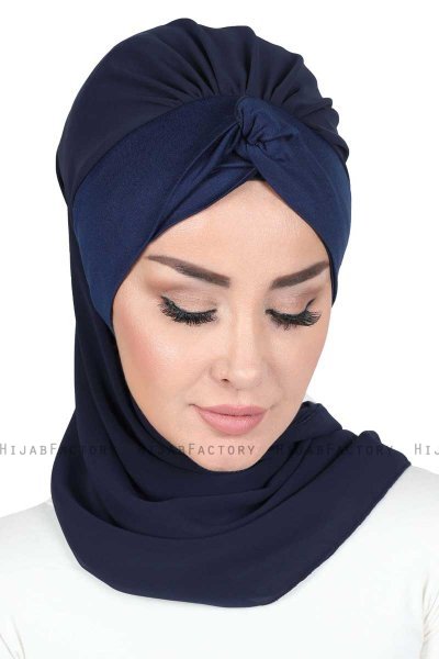 Gill - Hijab Práctico Azul Marino & Azul Marino