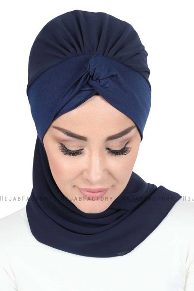 Gill - Hijab Práctico Azul Marino & Azul Marino