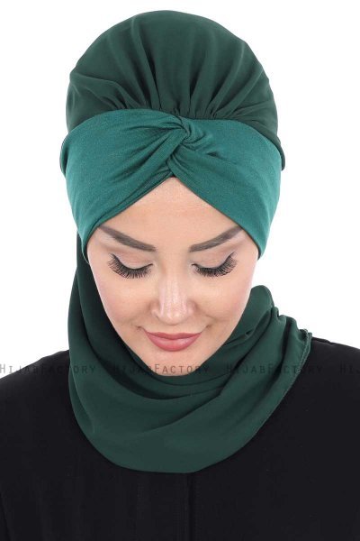 Gill - Hijab Práctico Verde Oscuro & Verde Oscuro