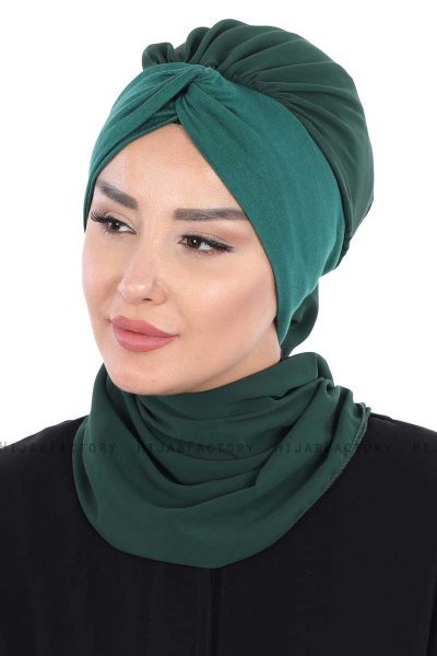 Gill - Hijab Práctico Verde Oscuro & Verde Oscuro