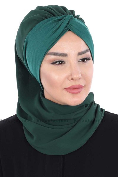 Gill - Hijab Práctico Verde Oscuro & Verde Oscuro