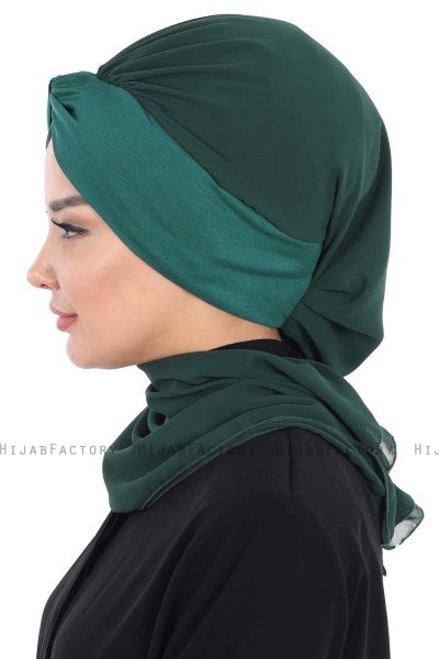 Gill - Hijab Práctico Verde Oscuro & Verde Oscuro