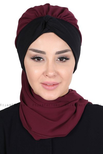Gill - Hijab Práctico Ciruelas & Negro