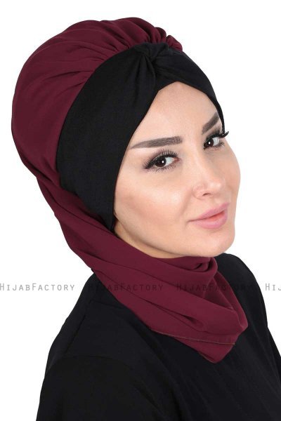 Gill - Hijab Práctico Ciruelas & Negro