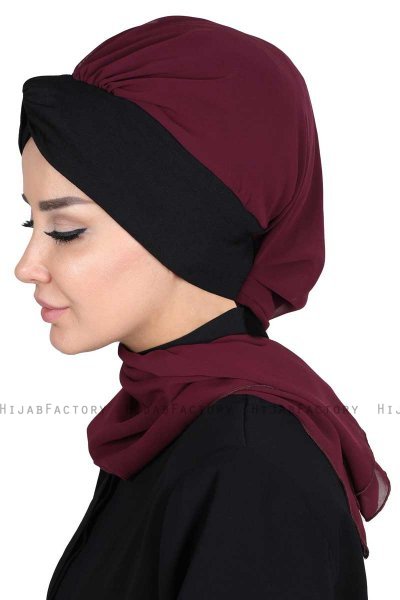 Gill - Hijab Práctico Ciruelas & Negro