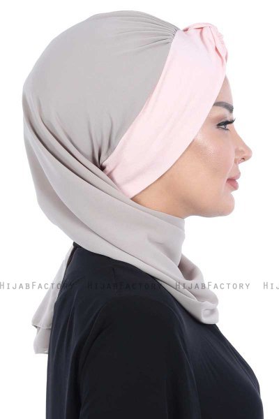 Gill - Hijab Práctico Taupe & Rosa De Antaño