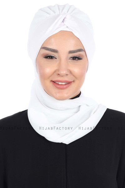 Gill - Hijab Práctico Blanco & Blanco