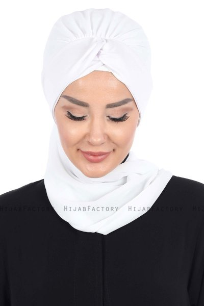 Gill - Hijab Práctico Blanco & Blanco