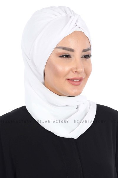 Gill - Hijab Práctico Blanco & Blanco