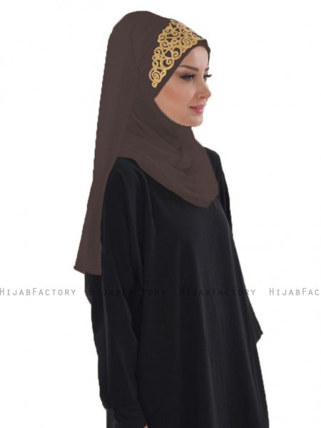 Gina Brun Praktisk One-Piece Hijab Ayse Turban 324106-2