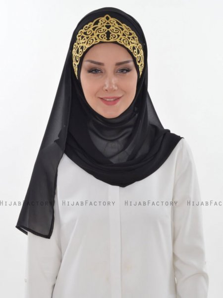 Gina Svart Praktisk One-Piece Hijab Ayse Turban 324101a