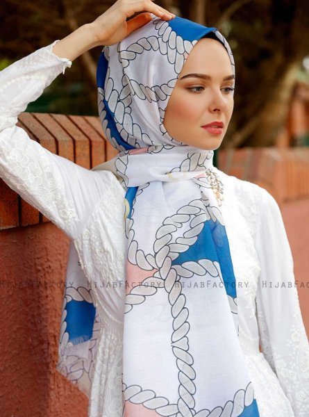 Dahab - Hijab Estampado Azul - Sal Evi