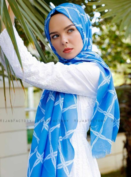Habibah - Hijab Estampado Azul - Sal Evi