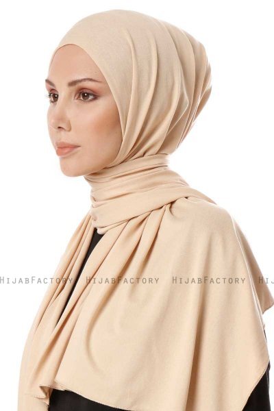 Hande - Hijab De Algodón Beige - Gülsoy