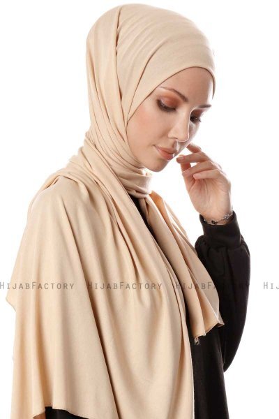 Hande - Hijab De Algodón Beige - Gülsoy