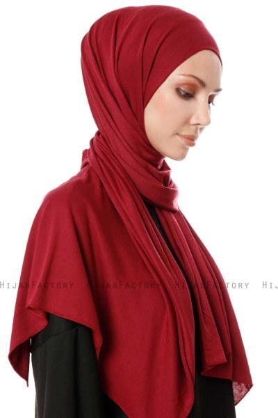 Hande - Hijab De Algodón Burdeos - Gülsoy