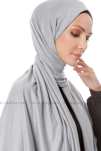 Hande - Hijab De Algodón Gris - Gülsoy