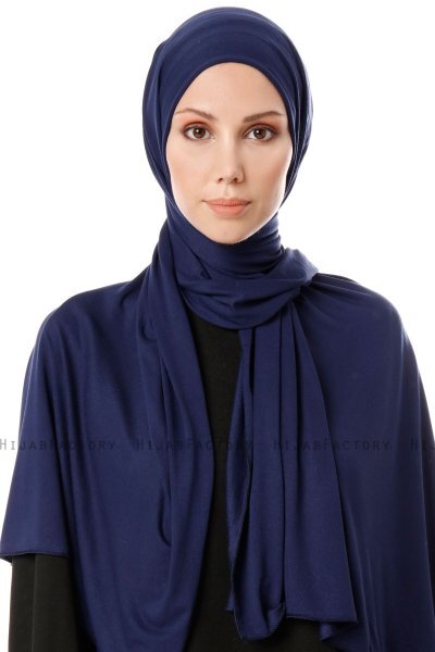 Hande - Hijab De Algodón Azul Marino - Gülsoy