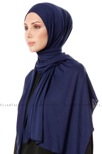 Hande - Hijab De Algodón Azul Marino - Gülsoy