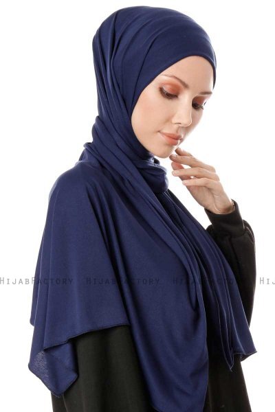 Hande - Hijab De Algodón Azul Marino - Gülsoy