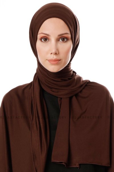 Hande - Hijab De Algodón Marron Oscuro - Gülsoy
